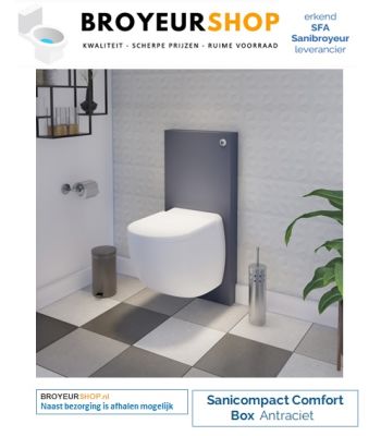 Sanicompact Comfort Box Antraciet www.broyeurshop.nl
